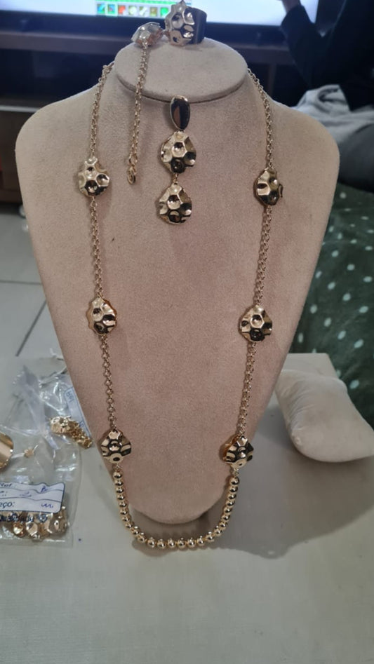 of Brazilian earrings, necklaces, bracelets, and rings