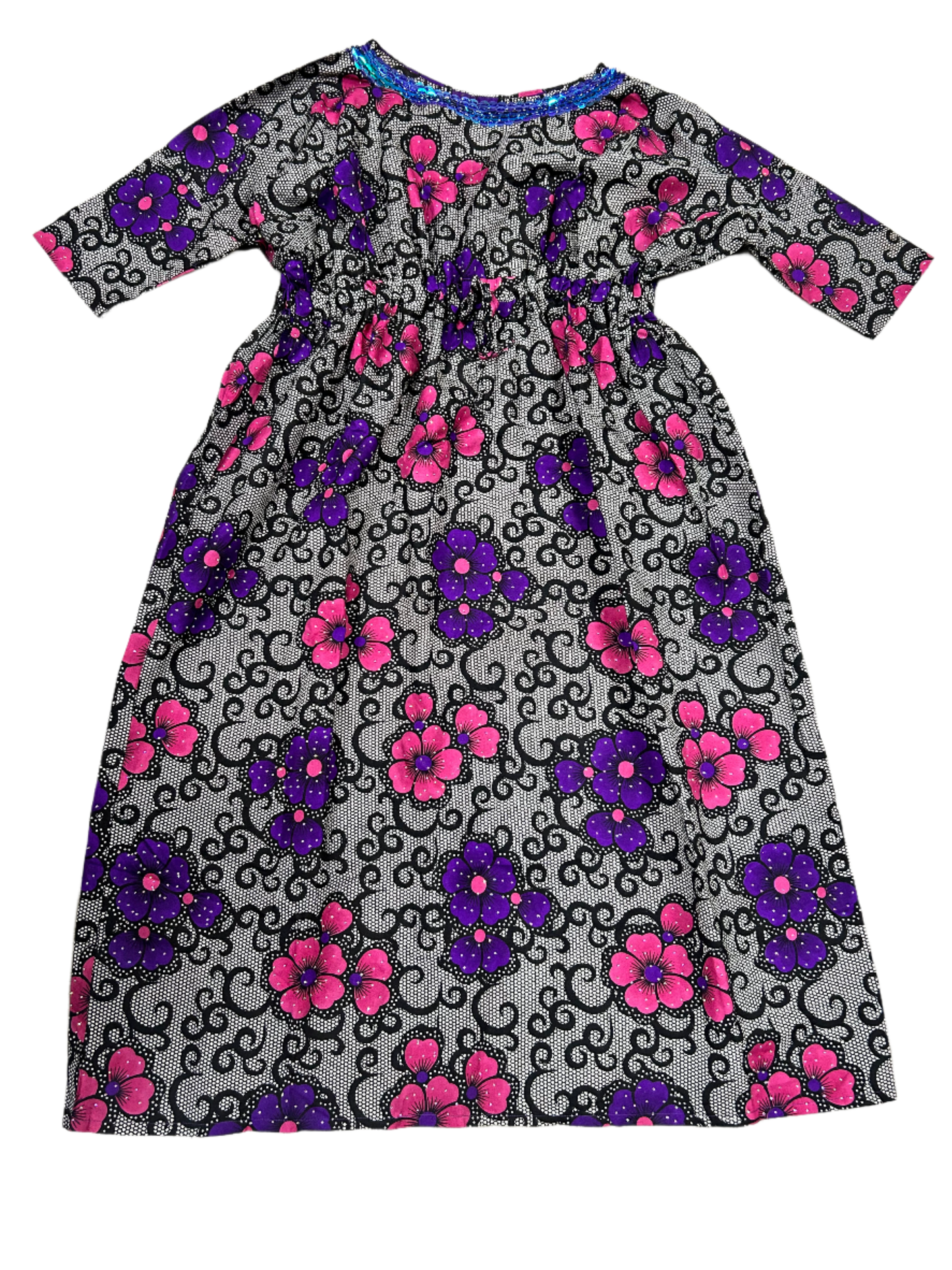 pink and purple sunflower dress