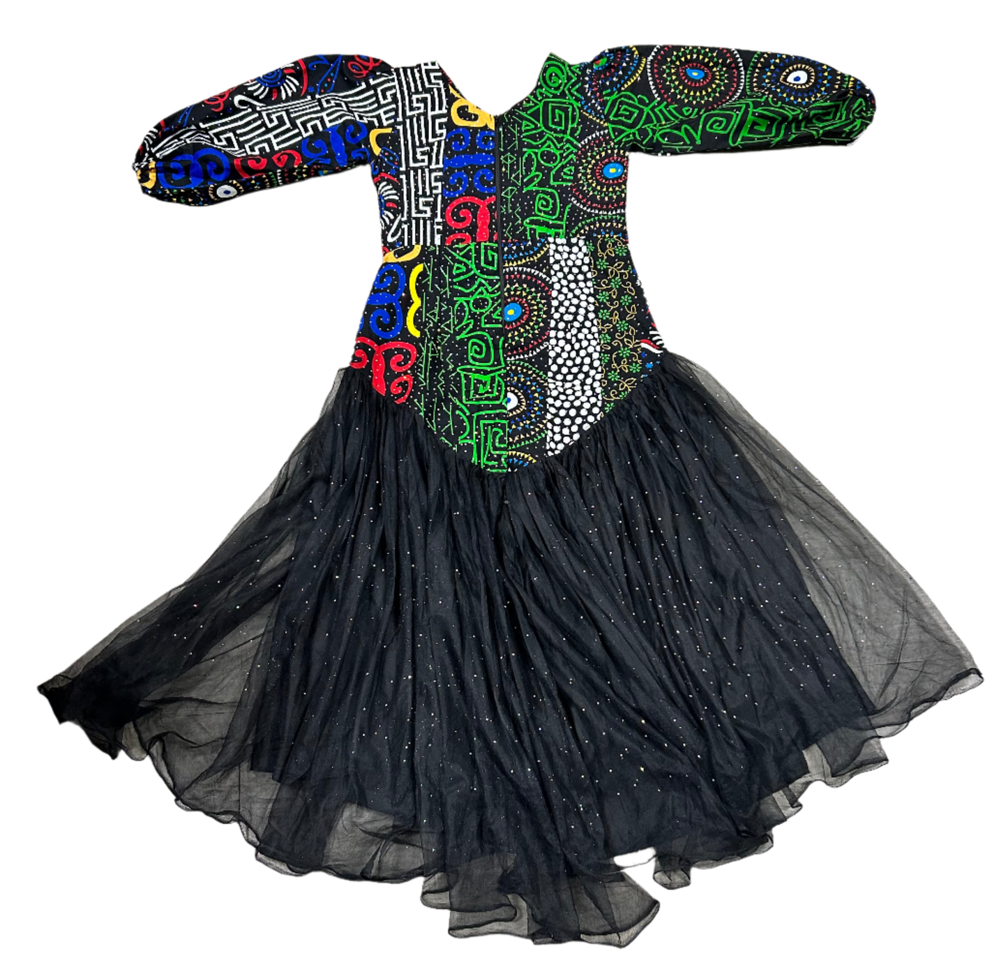 mutipatten dress