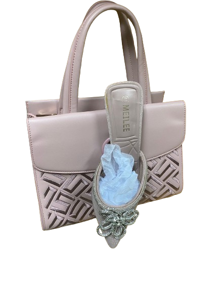 stone front shoe and bag